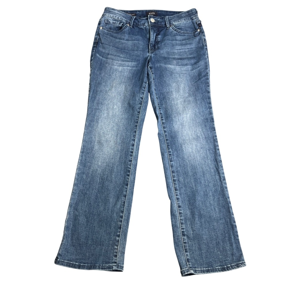 NYDJ Marilyn Straight Leg Jeans 8P Medium Wash Cool Embrace Lift Tuck Technology